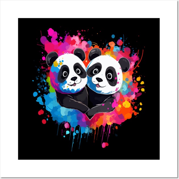 Panda Couple Valentine Wall Art by JH Mart